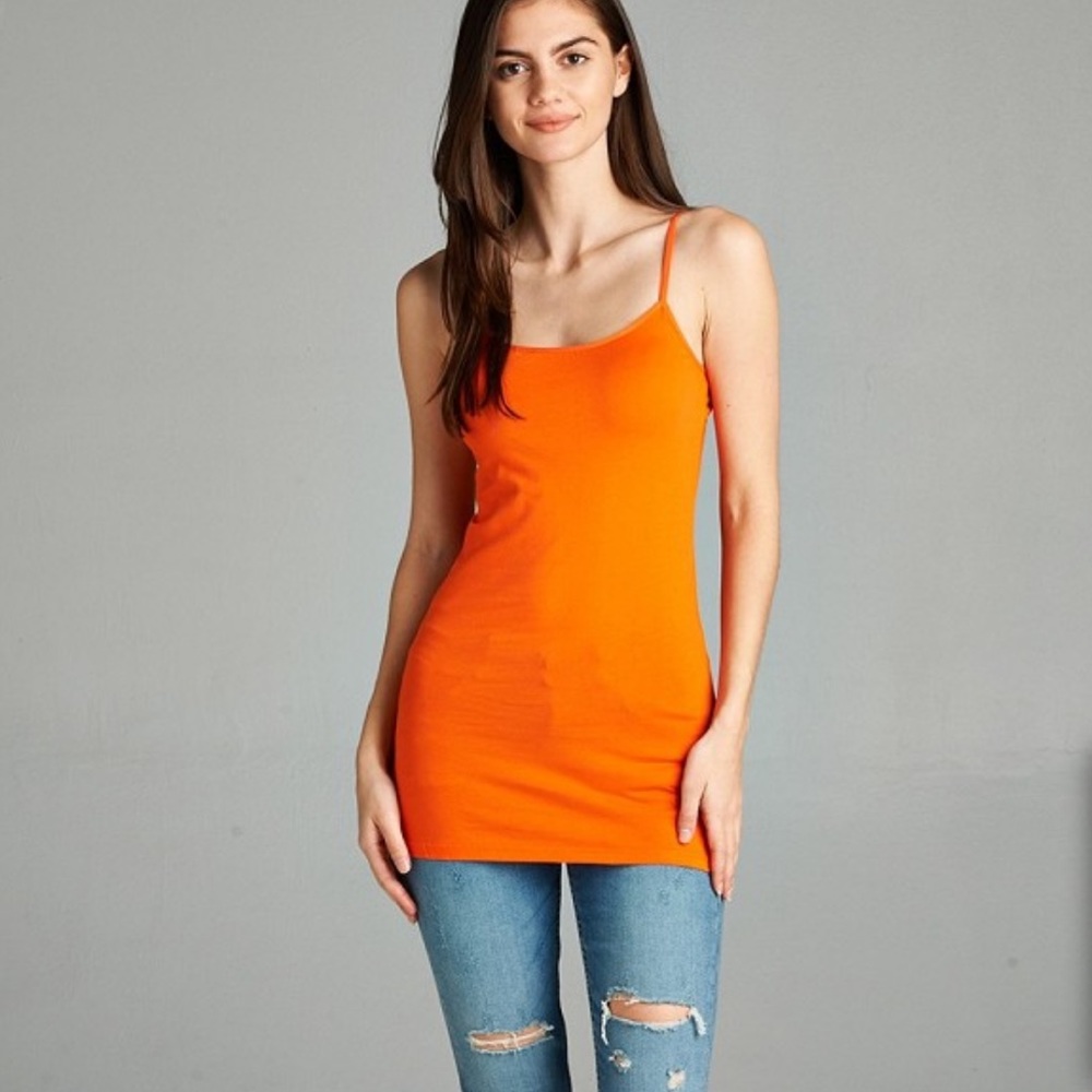2/20 Basic adjustable spaghetti strap tunic cami